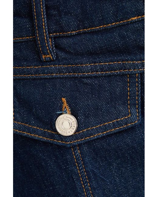 Maje Blue Skirt-Effect Denim Shorts