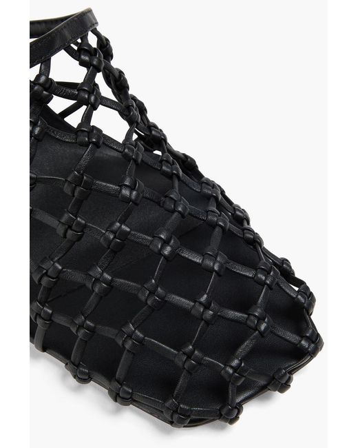 STUDIO AMELIA Black Silas 90 Woven Leather Mules