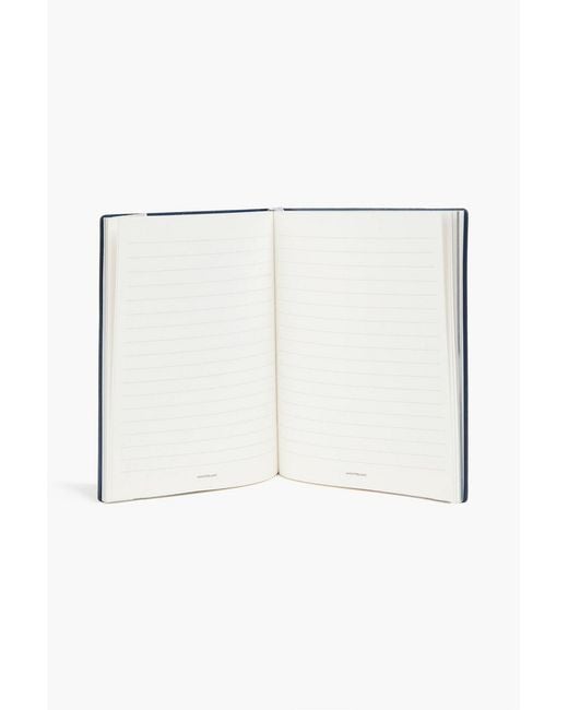 Montblanc Gray Sta Logo-Print Textured-Leather Notebook for men
