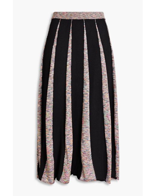 Boutique Moschino Black Space-dyed Ribbed-knit Midi Skirt