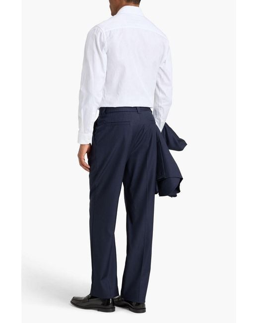 Versace Blue Houndstooth Wool Pants for men