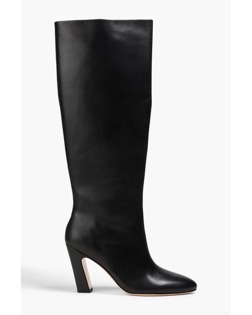 STUDIO AMELIA Black Cassidy Leather Knee Boots
