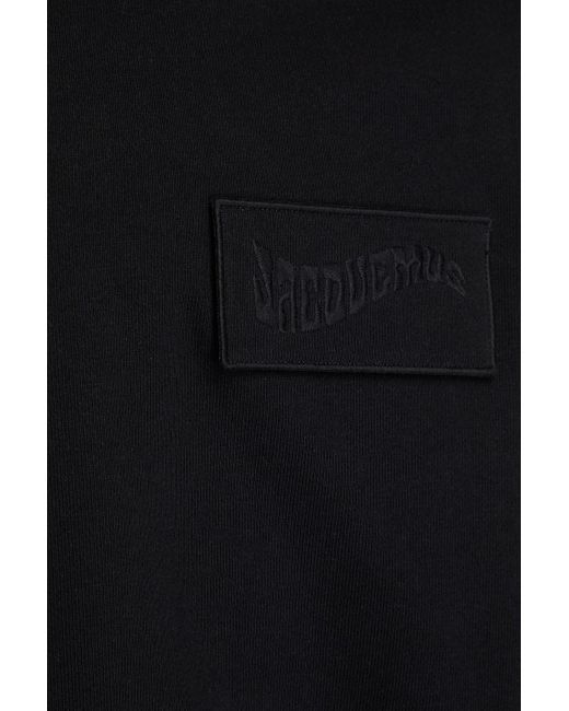 Jacquemus Black Santon Logo-appliquéd French Cotton-terry Sweatshirt for men