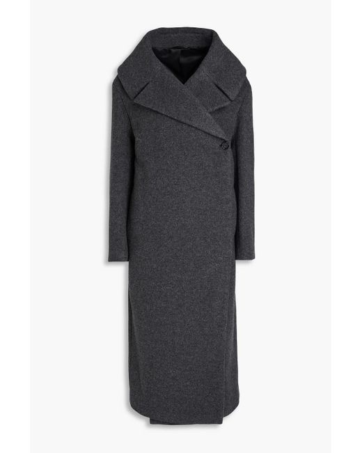 Totême  Black Double-breasted Wool-blend Coat
