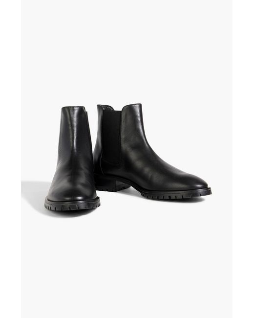 Stuart Weitzman Black Laine Leather Chelsea Boots