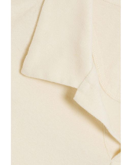 Frescobol Carioca White Faustino Cotton, Lyocell And Linen-blend Terry Polo Shirt for men
