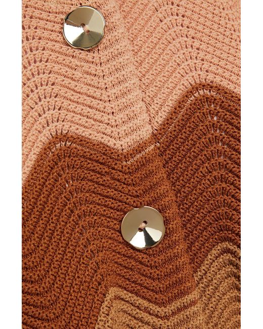 Sandro Pink Crochet-knit Top