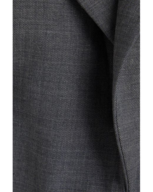 Sandro Gray Crystal-embellished Cropped Wool-blend Twill Blazer
