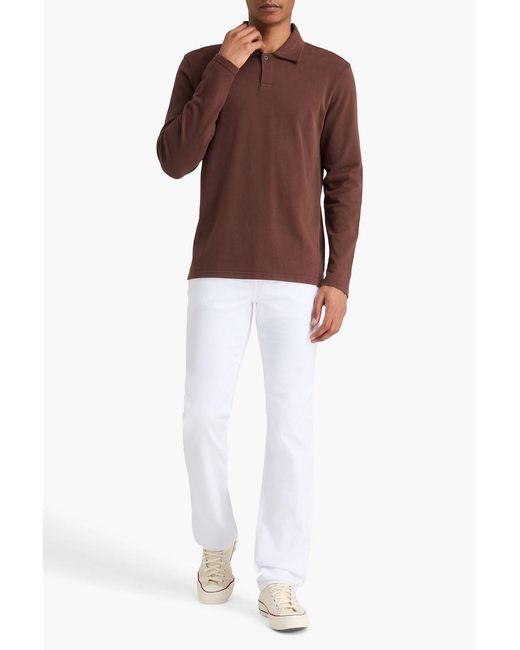 PAIGE Brown Cotton-blend Jersey Polo Shirt for men