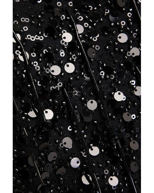 Jonathan Simkhai Black Karlena Cropped Embellished Jersey Top