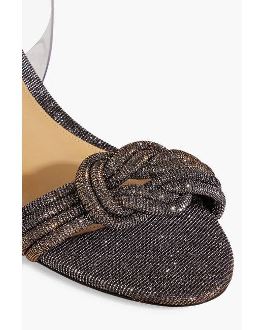 Alexandre Birman Metallic Vicky Knotted Lamé Sandals