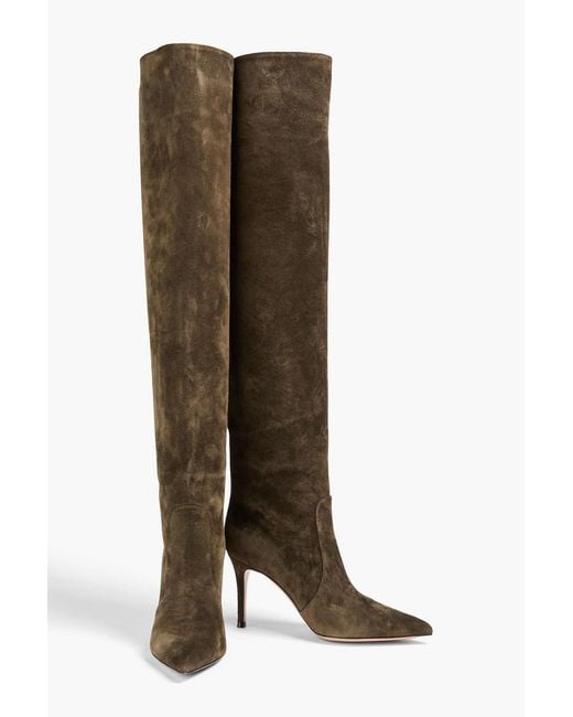 Gianvito Rossi Brown Hansen Suede Over-the-knee Boots