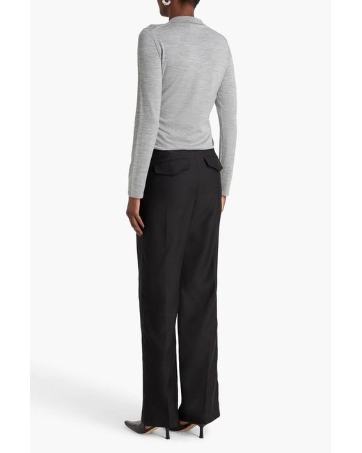 Theory Gray Wool Turtleneck Top