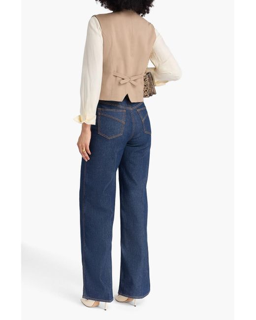 Zimmermann Blue High-rise Wide-leg Jeans