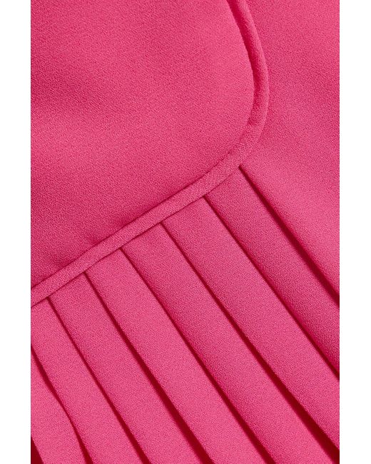 Mikael Aghal Pink Pleated Crepe Dress