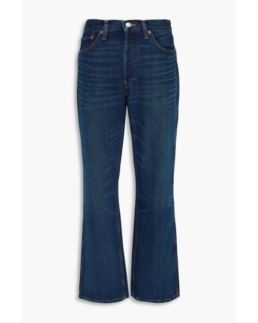 Re/done Blue High-Rise Straight-Leg Jeans