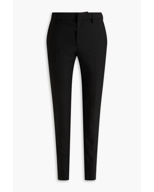 Versace Black Slim-Fit Wool-Twill Tuxedo Pants for men