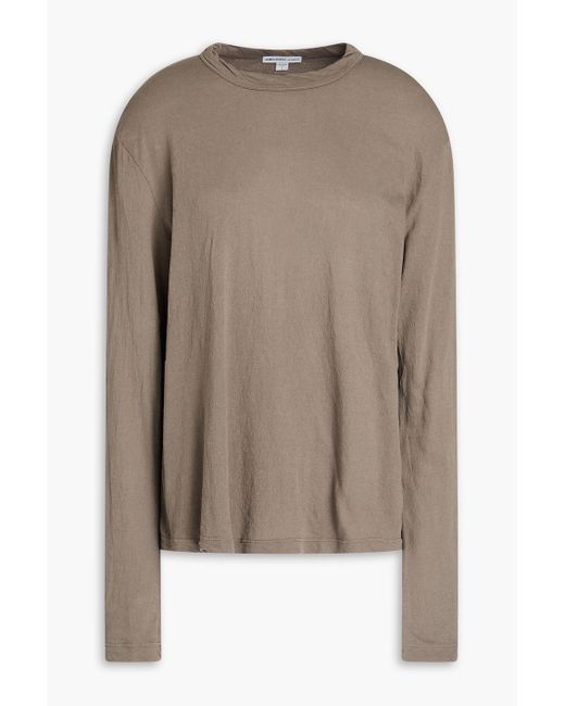 James Perse Brown Cotton-jersey Top