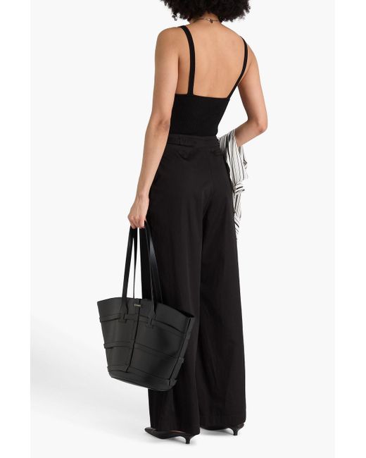 Joseph Black Tunius hose mit weitem bein aus baumwollsatin