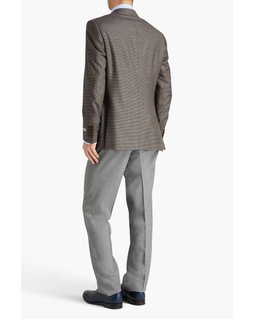 Canali Brown Checked Wool Blazer for men