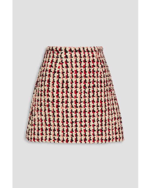 Etro Red Wool-Blend Mini Skirt