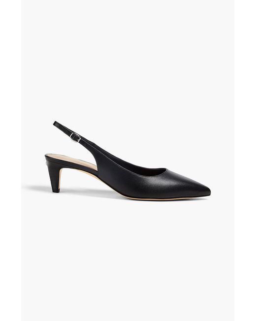 Stuart Weitzman Black Mara Leather Slingback Pumps