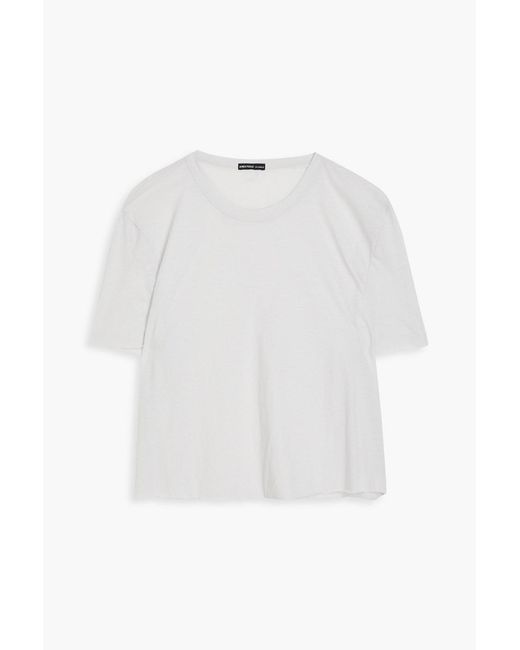James Perse White Cotton, Linen And Silk-Blend Jersey T-Shirt