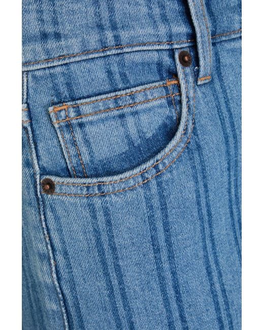 Veronica Beard Blue Crosbie hoch sitzende jeans mit weitem bein und streifen