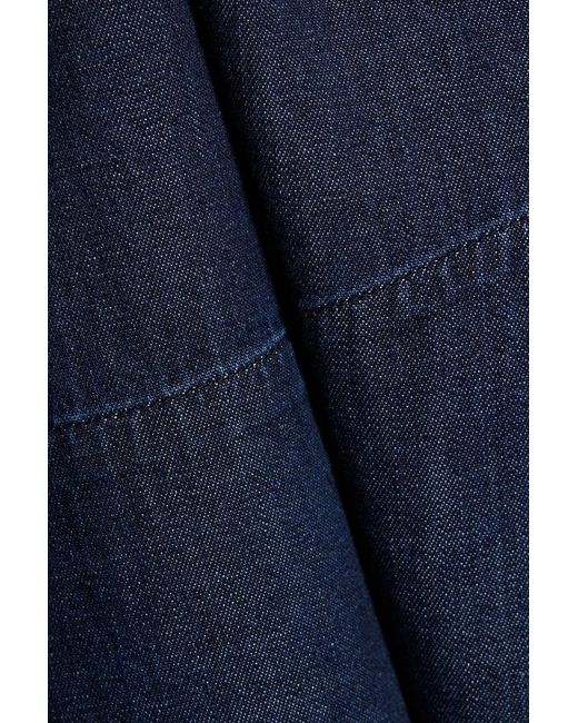 Tibi Blue Denim Midi Skirt