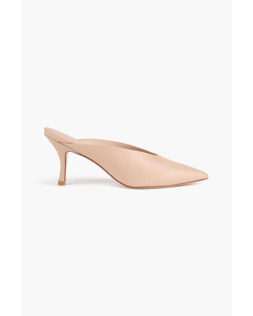 Stuart Weitzman Pink Lula Leather Mules