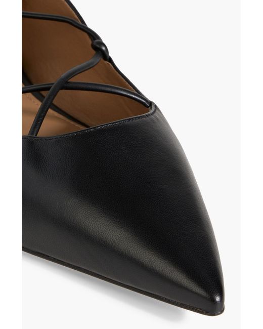 Sam Edelman Black Winslet Embellished Leather Point-toe Flats
