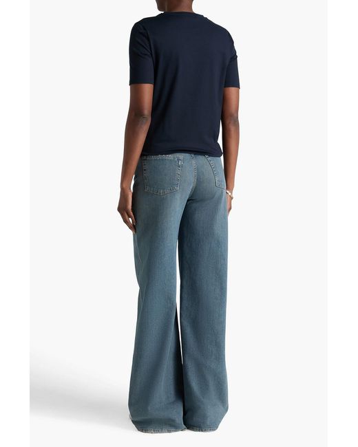 Jil Sander Blue Stretch-Cotton Jersey T-Shirt
