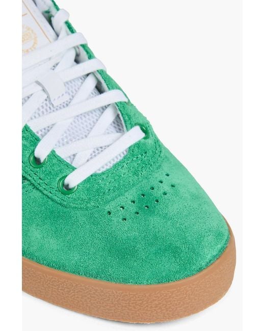 Adidas Originals Green Puig Crochet-Trimmed Suede Sneakers for men