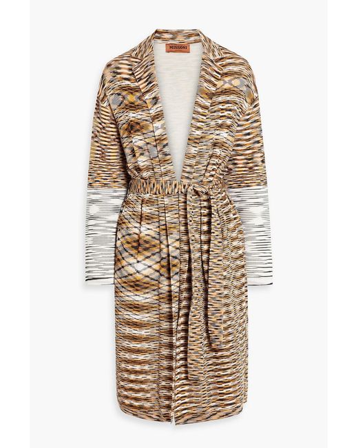 Missoni Natural Space-dyed Crochet-knit Wool-blend Cardigan
