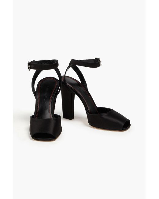 Victoria Beckham Black Satin Sandals