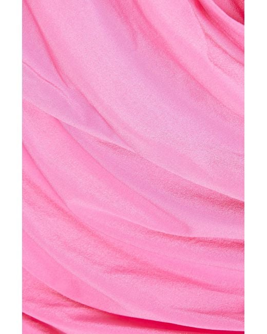Magda Butrym Pink Floral-appliquéd Cutout Stretch-jersey Halterneck Mini Dress