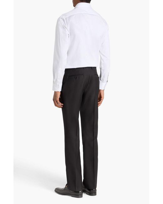 Dunhill Black Wool And Silk-Blend Pants for men