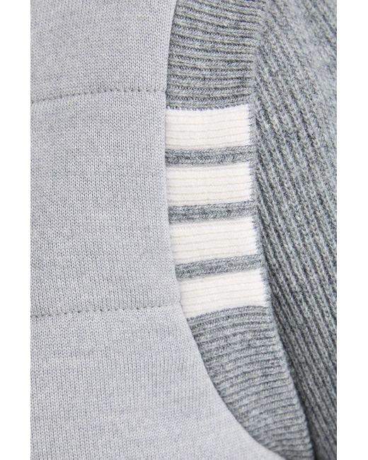Thom Browne Gray Reversible Striped Quilted Wool Jacket