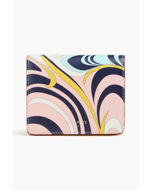 Emilio Pucci Blue Printed Leather Wallet
