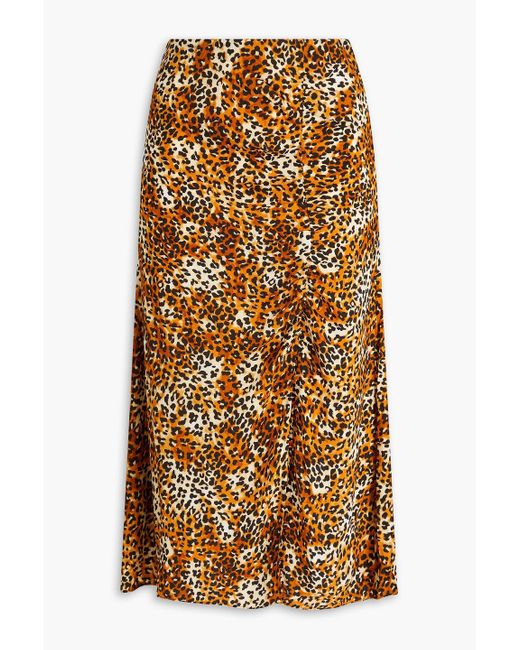 Maje Multicolor Leopard-print Crepe Mini Skirt