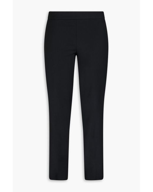 Emporio Armani Black Wool-blend Slim-leg Pants