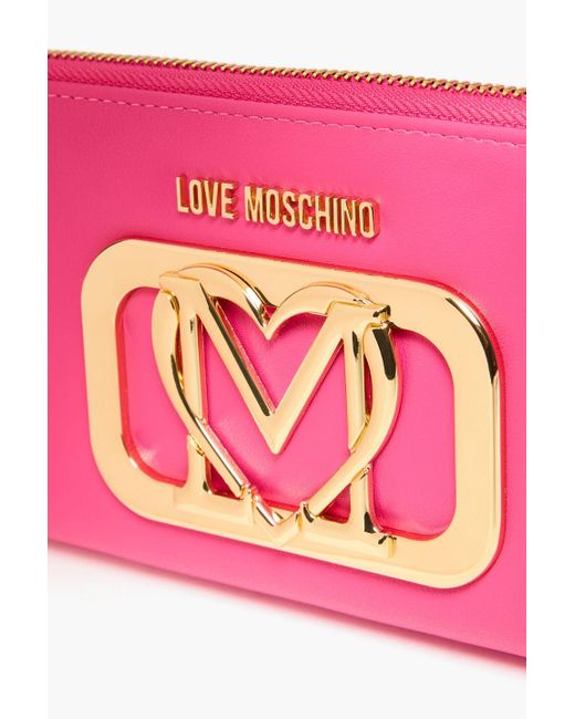 Love Moschino Pink Gold Rush Embellished Faux Leather Wallet