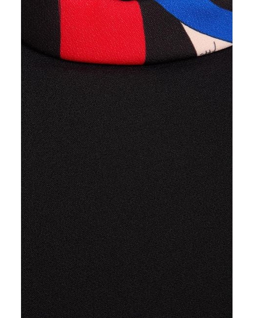 Emilio Pucci Black Printed Crepe Dress