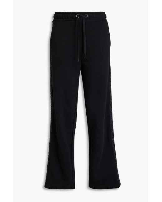 Emporio Armani Black French Cotton-blend Terry Track Pants