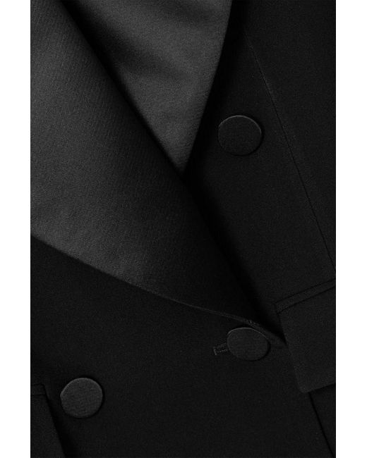 Nina Ricci Black Double-breasted Satin-trimmed Cady Blazer