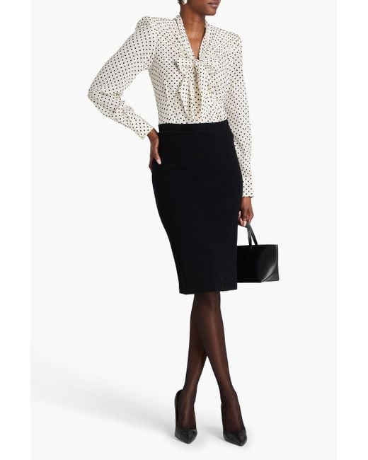 Wardrobe NYC Black Brushed Ribbed Cotton-Blend Skirt