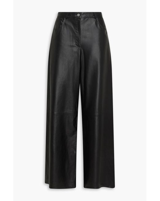 Amiri Black Leather Wide-leg Pants