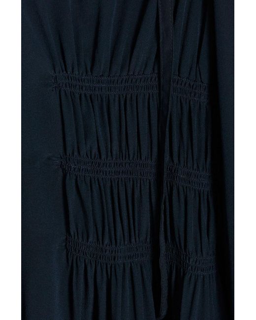Ulla Johnson Blue Rouen midikleid aus crêpe de chine aus seide mit raffung