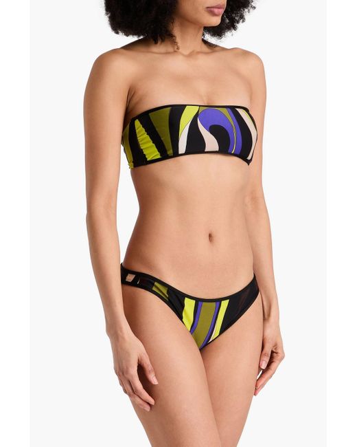 Emilio Pucci Blue Bikini-höschen aus stretch-jersey mit print