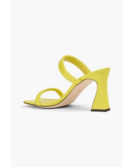 Giuseppe Zanotti Yellow Vanilla 85 Leather Mules